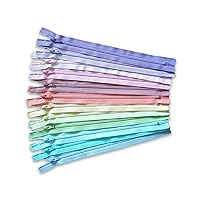 Assortment of Pastel Colors YKK Zippers12 inch Number 3 Nylon Coil Set of 12 Pieces