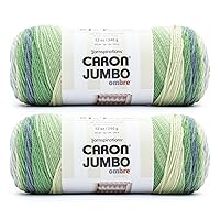 Caron Jumbo Ombre Yarn, 2 Pack, Lake Mist