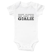Baffle Funny Hockey Onesie Outfits/Daddy Slapped One Past The Goalie Baby