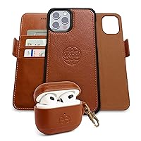 Dreem Bundle: Fibonacci Wallet-Case for iPhone 12 Pro Max with Om AirPods 3 Case Cover - Caramel