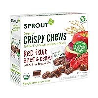 Organic Baby Food, Stage 4 Toddler Fruit Snacks, Red Fruit Beet & Berry Crispy Chews, 0.63 Oz Single Serve Packs (20 Count)