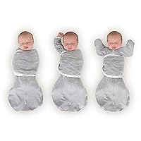 SwaddleDesigns 6-Way Omni Swaddle Sack for Newborn with Wrap & Arms Up Sleeves & Mitten Cuffs, Easy Swaddle Transition, Better Sleep for Baby Boys & Girls, Heathered Gray, Small, 0-3 Months
