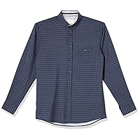 Isaac Mizrahi Boys' 4 Way Stretch Diamond Dots Button Down Shirt