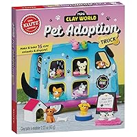 Klutz Mini Clay World Pet Adoption Truck Craft Kit for 8-12 years includes 8 punch-out sheets, 7 colors of oven-bake clay, faux fur blankets in 3 colors, 30 brads