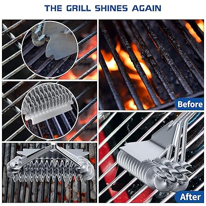 Grill Brush and Scraper Bristle Free, Grill Brush for Outdoor Grill, 17