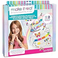 Make It Real: Rainbows & Pearls DIY Jewelry - Make 8 Fashionable Bracelets Using Awesome Rainbow Themed Charms & Beads, 598 Pieces Included, Kids Ages 8+