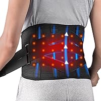 HONGJING Heating Back Brace for Lower Back Pain Relief, Heated Back Support Belt, Operated by 5000mAh Rechargeable Battery, 3 Heat Levels Adjustable (XL)