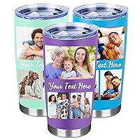 Personalized Photo Collage Tumbler with Text, Customized Travel Mug,20 Oz Stainless Steel Coffee Cup, Gift for Men and Women