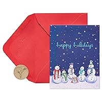 Papyrus Holiday Cards Boxed with Envelopes, Happy and Peaceful Season, Snowmen (20-Count)