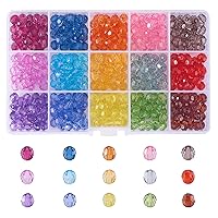 LiQunSweet 450 Pcs 15 Colors 8mm Faceted Round Loose Acrylic Beads Spacer with Container Box for DIY Craft Beading Jewelry Making Party Home Decor