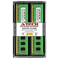A-Tech RAM 8GB Kit (2x4GB) DDR3 1333 MHz PC3-10600 DIMM - Desktop Computer Memory - CL9 240-Pin UDIMM Non-ECC Unbuffered Upgrade Modules