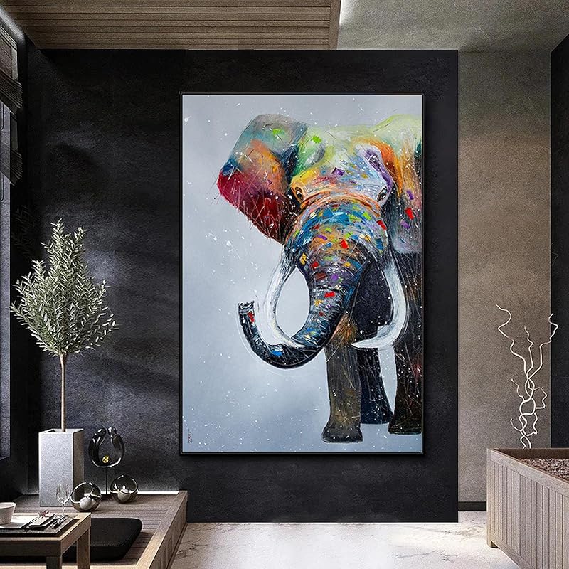 Mua Banksy Graffiti Color Elephant Canvas Painting Creative Animal ...