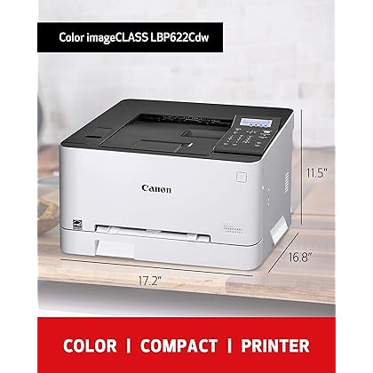 Canon Color Image Class LBP622Cdw -Wireless, Mobile Ready, Duplex Laser Printer, Compact Size - White