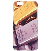 Silver ingot and gold bullion. Finance illustration cell phone cover case iPhone6