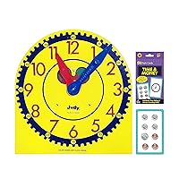 Carson Dellosa Telling Time Teaching Clocks for Kids Educational Bundle, Judy Clock Telling Time Clock and Time and Money Flash Cards, Telling Time and Counting Money Manipulatives