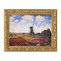 Wood Frame for 16x20 Canvas Paintings, Finished 16x20 Gold Frame for Oil Painting Art Prints, Antique Ornate Picture Frame for Landscape Portrait Wall Decor (Empty Frame, No Backboard)