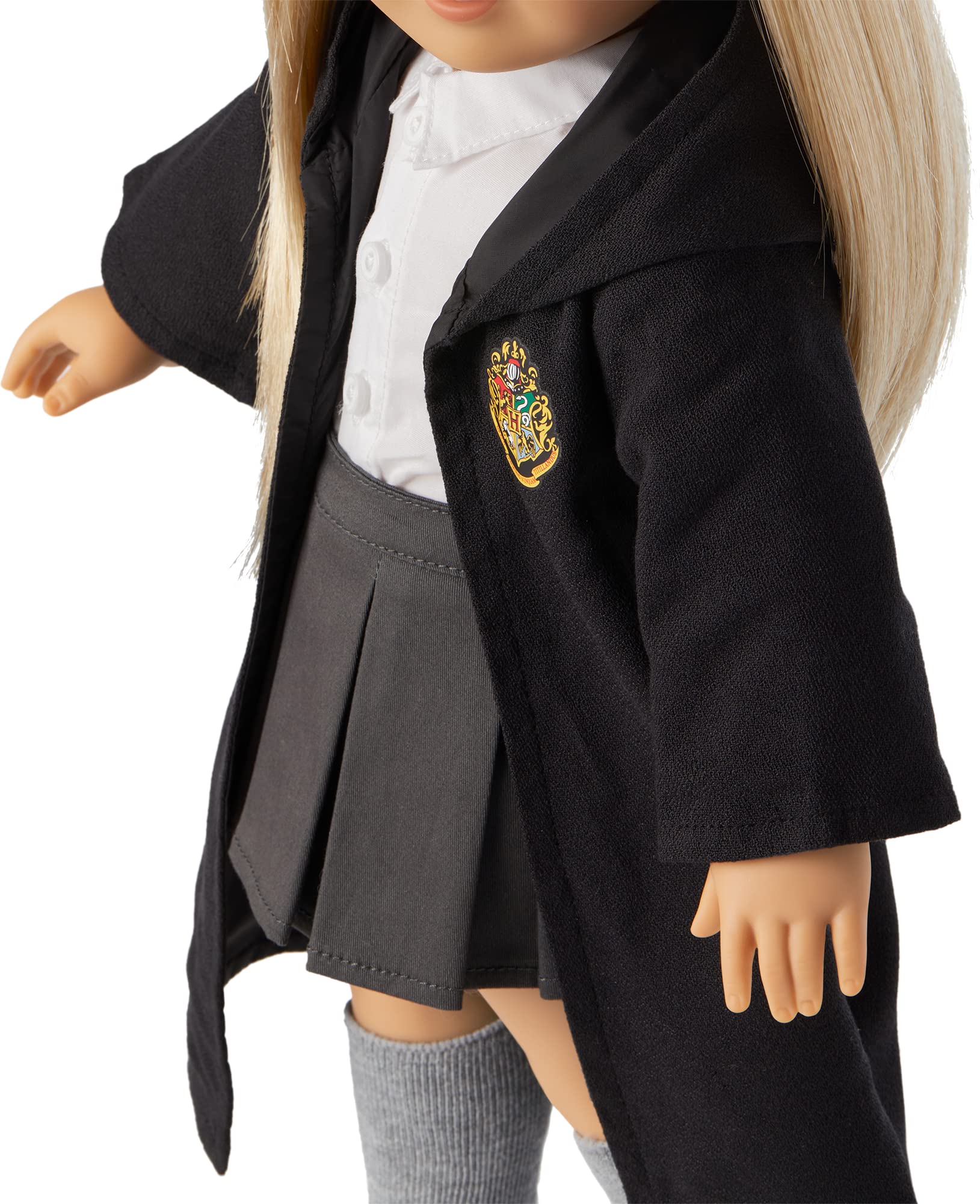 American Girl Harry Potter Hogwarts 5-Piece Uniform for 18-inch Dolls with a Black Robe, a White Button-Front Shirt, and a Pleated Twill Skirt Doll Not Included