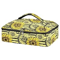 ALAZA Casserole Cookware, Sunflowers Field Stripped Casserole Dish Carrier Bag Travel Bag for Potluck Parties,Picnic,Beach