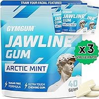 Gymgum Jawline Gum | Hard Chewing Gum For Jaw Strength | Train Your Facial Features - Mewing Jaw Gum | Ultimate Jawline Exerciser | 0 Calories & Sugar Free Hard Gum (Arctic Mint, 120 Count)