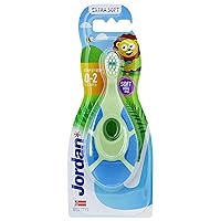 Jordan Step 1 Baby Toothbrush, 0-2 Years, Soft Bristles, BPA Free (2 Pack / Colors May Vary)