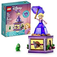 Disney Princess Twirling Rapunzel 43214 Building Toy with Diamond Dress Mini-Doll and Pascal The Chameleon Figure, Wind Up Toy Rapunzel, Disney Collectible Toy for Girls & Boys Age 5+ Years Old