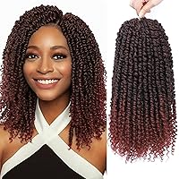 Passion Twist Hair, 8 pack 12 Inch Pre-Looped Passion Twist Braiding Hair, Pre-Twisted Passion Twist Crochet Hair for Women (12 Inch T30 and 12 Inch T350)