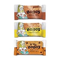 Bobo's Oat Bars, Variety Pack, 3 oz Bar (12 Pack), Chocolate Chip, Lemon Poppyseed, Peanut Butter Chocolate Chip (3 of Each Flavor), Gluten Free Bars