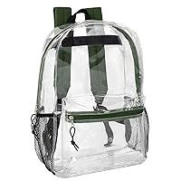 Trail maker Clear Backpack Heavy Duty with Padded Straps, Side Pockets for Kids, Boys, Girls, School, Stadium Approved Events