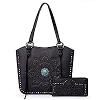 Montana West Women's Western Handbag Tooling Tote Bag Conceal Carry Purse with Detachable Holster