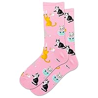 Hot Sox Women's Fun Cat Lovers Crew Socks-1 Pair Pack-Cool & Cute Wordplay Novelty Fashion Gifts
