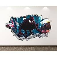 Spider Wall Decal for Kids - Superhero 3D Wall Decor for Kid Bedroom - Removable Smashed Superheroes Sticker for Boys Room - Children Playroom Classroom Wall Art Mural Vinyl Stickers BR02