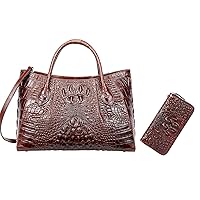 PIJUSHI Women Handbags Crocodile Top Handle Bag Designer Satchel Bags For Women Wristlet Wallet for Women Crocodile Leather Wallet Ladies Clutch Purse