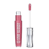 Rimmel Stay Glossy Lip Gloss - Non-Sticky and Lightweight Formula for Lip Color and Shine - 160 Stay My Rose, .18oz