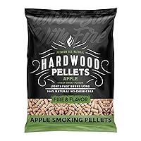 Fire & Flavor Premium All Natural Hardwood Pellets for Smokers and Pellet Grills - 100% Natural Apple Wood Pellets for Smoking, BBQ, Roasting, and Baking - 20 Lb. Bag