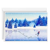 Hallmark Boxed Holiday Cards, Ice Skating (40 Cards with Envelopes)