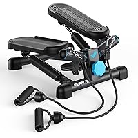 MERACH Mini Stepper for Exercise, Twist Stair Stepper 330LBS Capacity, Stepper Exercise Equipment with Resistance Bands for Full Body Workout at Home