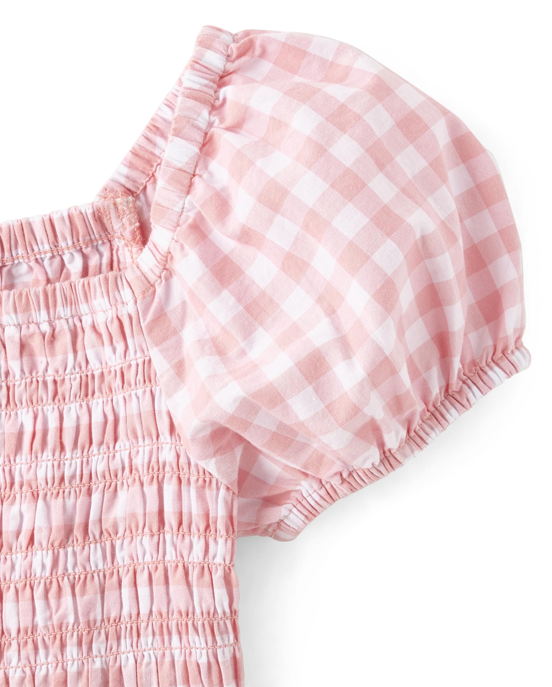 The Children's Place Baby Girls' Short Dressy Special Occasion Dresses, Pink Gingham Puff Sleeve, Medium