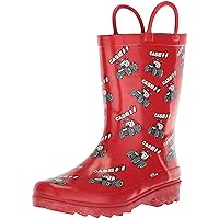 Ad Tec Kids 8 in Waterproof PVC Rubber Rain Boots, Red - Easy On Off, Grippe Outsole for Gardening, Fishing, Farming, Playing and Many More