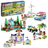 LEGO Friends Friends 66710 4-in-1 Building Toy Gift Set: Doggy Day Care, Turtle Protection Vehicle, Forest Waterfall and Olivia's Electric Car (66710)