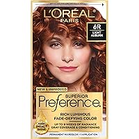 Superior Preference Fade-Defying + Shine Permanent Hair Color, 6R Light Auburn, Pack of 1, Hair Dye