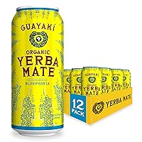 Yerba Mate, Clean Energy Drink Alternative, Organic Bluephoria, 15.5oz (Pack of 12), 150mg Caffeine