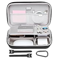 MOSISO Electronic Organizer Travel Case Compatible with MacBook Power Adapter, Compatible with Magic Mouse & Pencil, SD Card, USB Flash Disk with 4 Modular Insert & 2 Cable Tie & Snap Hook, Black