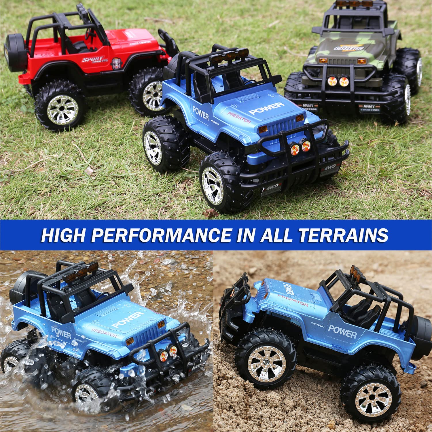 Remote Control Truck RC Car 1: 16 High Speed Fast Racing Rock Cralwer RC Cars 2.4Ghz Remote Control Car RC Monster Vehicle Truck Crawler Off Road for Boys Girls