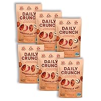 Daily Crunch Sprouted Almonds, 5 Ounce Resealable Bags (Nashville Hot, 6 Pack) Packaging May Vary - Sprouted and Dehydrated for a Unique Crunch, Keto Friendly, Non-GMO, Oil and Salt Free, Vegan, Healthy Snack