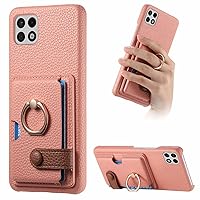 Smartphone Flip Cases Wallet Case Compatible with Samsung Galaxy A22 5G Case with Card Holder, Swivel Bracket Ring,Drop Protection Case Slim Phone Cover Back Case Compatible with Samsung Galaxy A22 5G