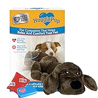 presents HuggiePup - Cuddly Puppy Behavioral Aid Toy, Great for Crate Training- Pulsing Heartbeat, Heating Pack- Chocolate Dog