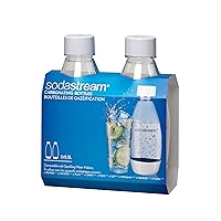 SodaStream White Carbonating Bottle , White, 1/2L Pack Of 2