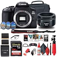 Canon EOS Rebel 850D / T8i DSLR Camera (Body Only) + Canon EF 50mm Lens, 64GB Card, Case, Filter Kit, Corel Photo Software, LPE17 Battery, Charger, Card Reader + More (Renewed)
