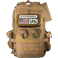 Dad Gear - Dad Diaper Bag for Men with Waterproof Changing Pad, Removable Dad Patches, Mens Diaper Bag, Coyote Brown