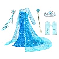 Luxury Princess Dress Costumes With Shining Long Cape Girls Birthday Party